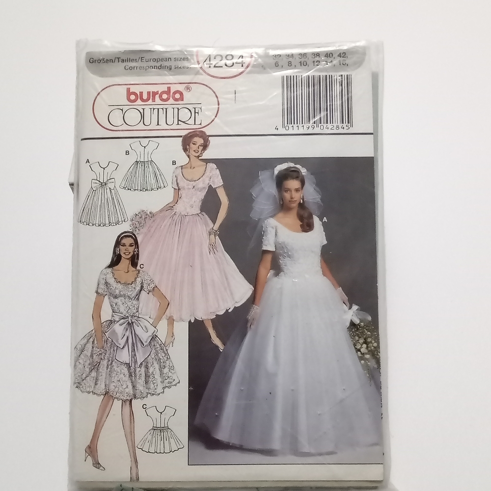 Burda Couture Wedding Dress Pattern Burda 4284
